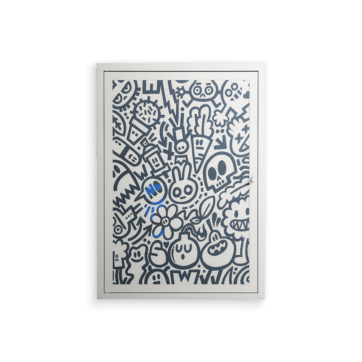 Thick Lines Good Times - Wall Cabinet - Craig Watkins - Chalk - Overlay Metal