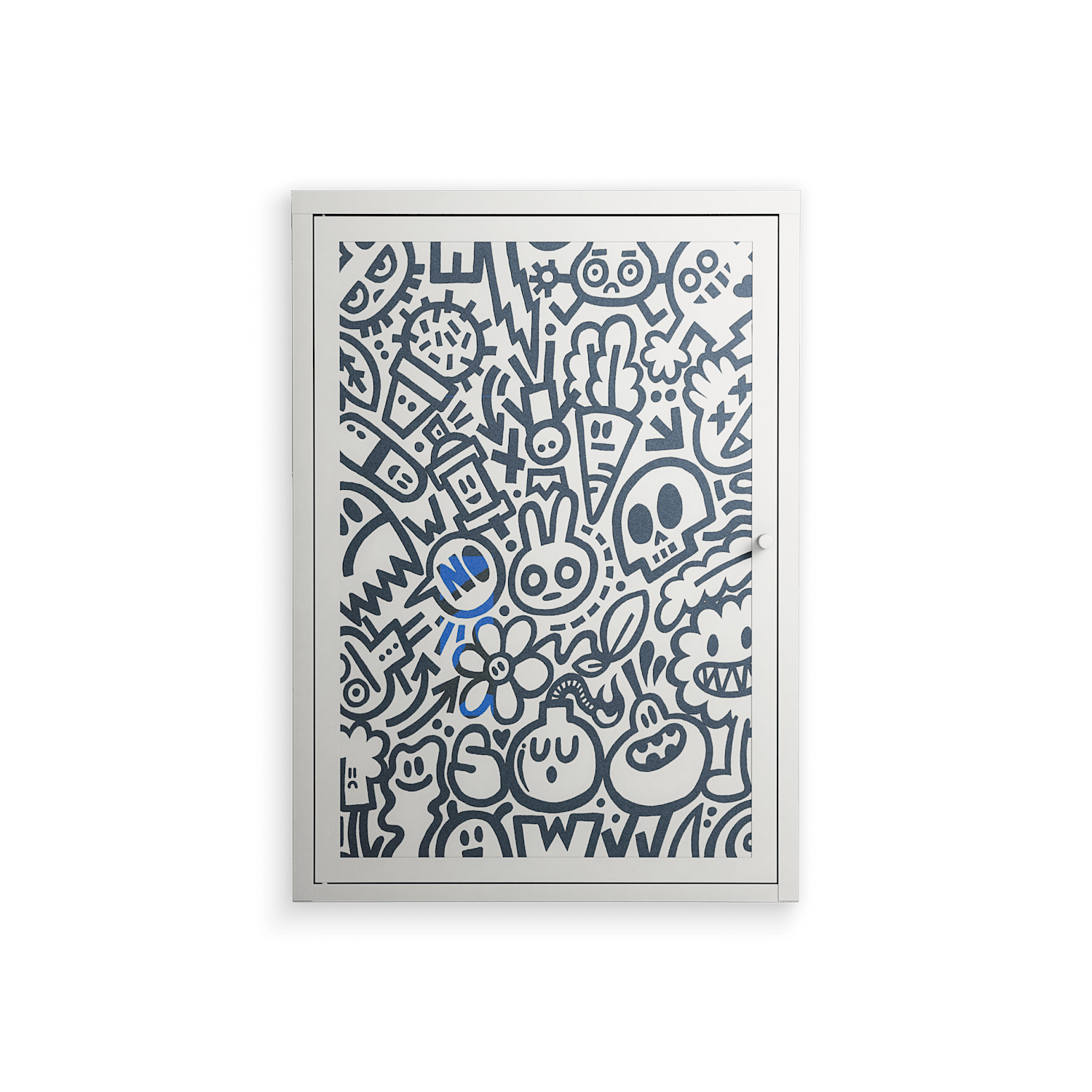Thick Lines Good Times - Wall Cabinet - Craig Watkins - Chalk - Overlay Metal