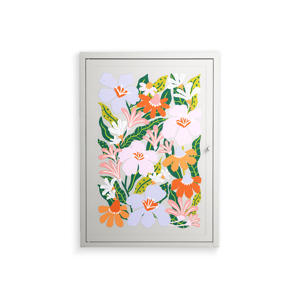 Floral Delight - Wall Cabinet - Sandra Hutter - Chalk - Overlay Metal