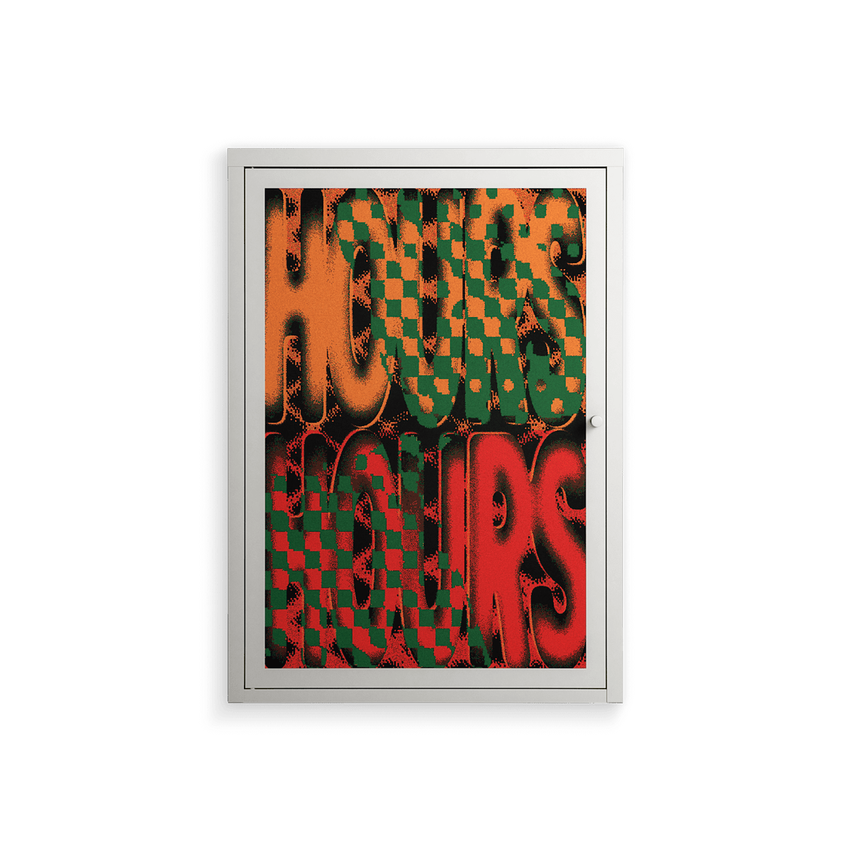 Hours - Wall Cabinet - Oluwaseyi Samuel Adebayo - Chalk - Overlay Metal