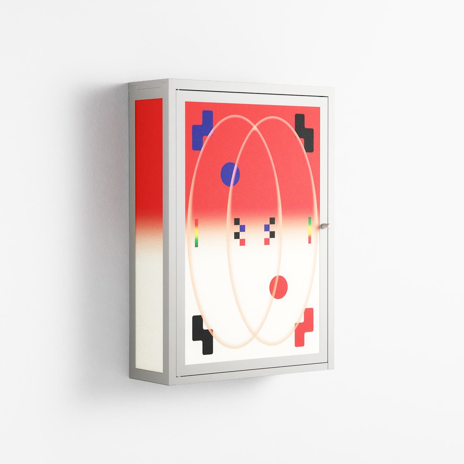 Parallel Mirage - Wall Cabinet - Oluwaseyi Samuel Adebayo  - Chalk - Overlay Metal