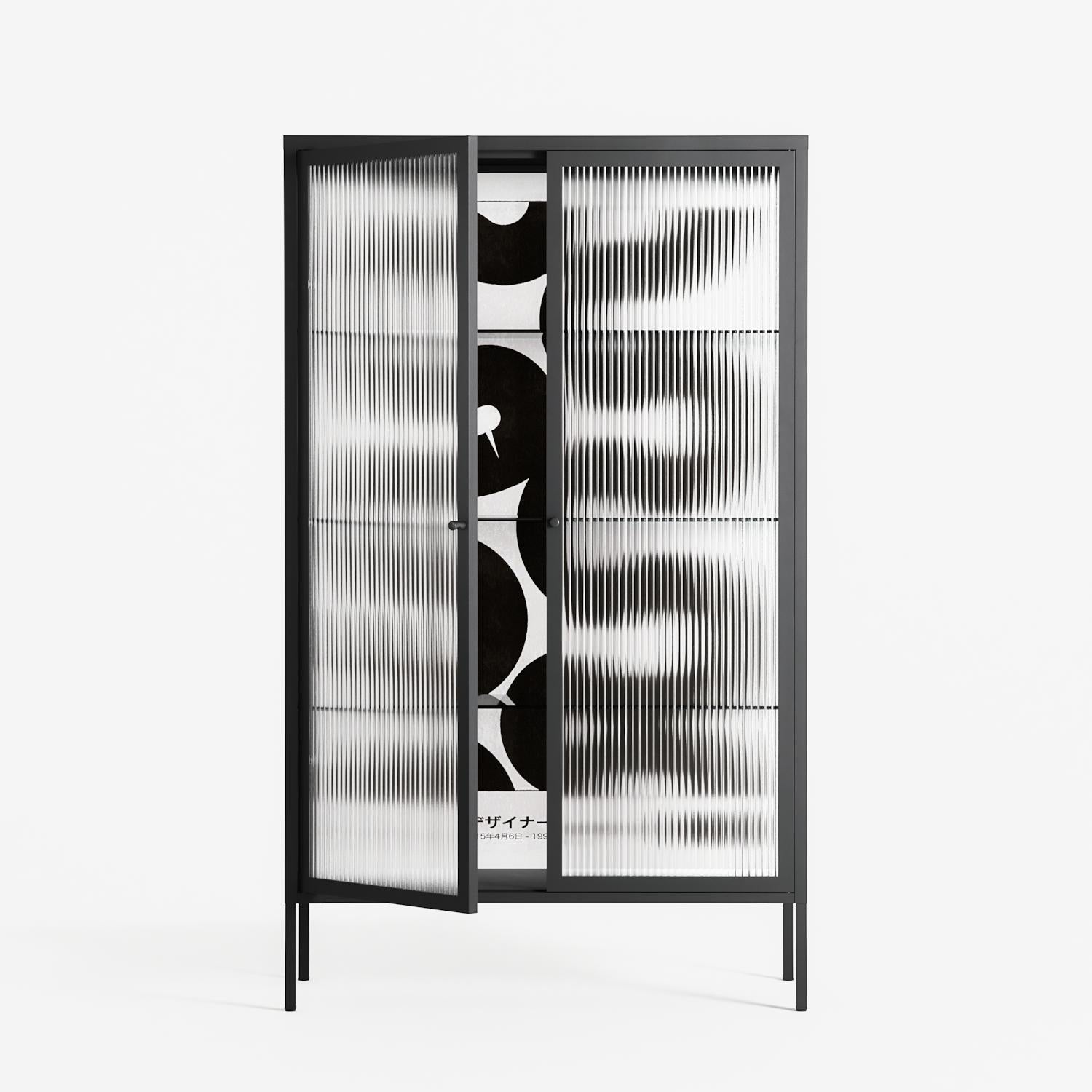 Black Waves - Cabinet - Alexander Khabbazi - Antracite - Reeded glass