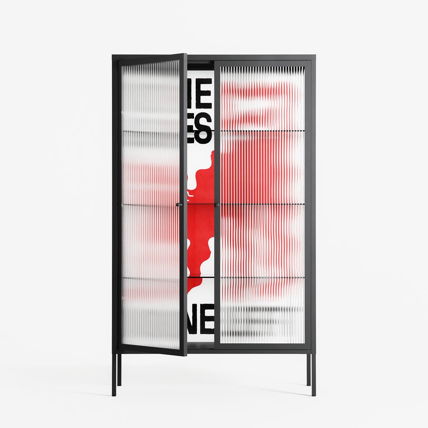 Nine Lives - Cabinet - Alexander Khabbazi - Antracite - Reeded glass