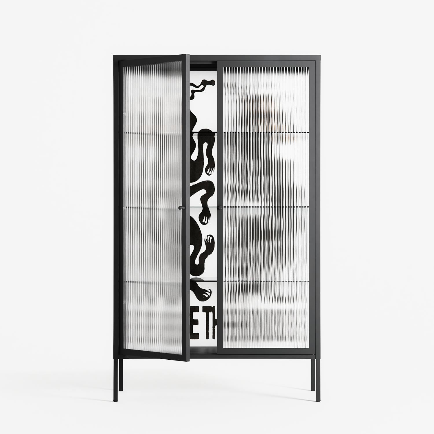 Hounds - Cabinet - Alexander Khabbazi - Antracite - Reeded glass