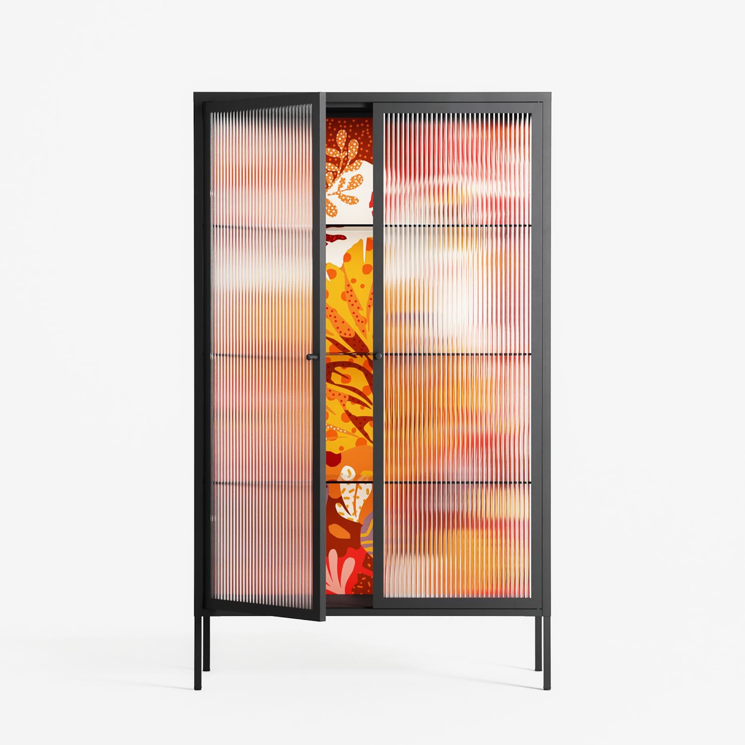 A Bridge Across Time - Cabinet - Nick Liefhebber - Antracite - Reeded glass
