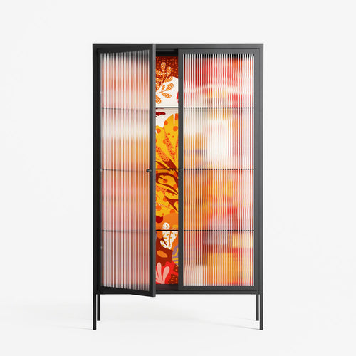 A Bridge Across Time - Cabinet - Nick Liefhebber - Antracite - Reeded glass