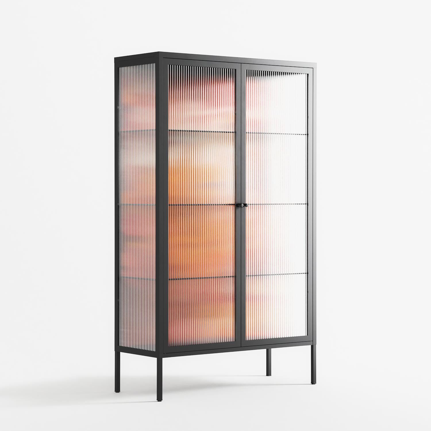 A Bridge Across Time - Cabinet - Nick Liefhebber - Antracite - Reeded glass