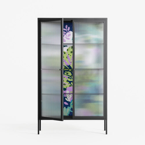 A Bridge Across Time 2 - Cabinet - Nick Liefhebber - Antracite - Reeded glass