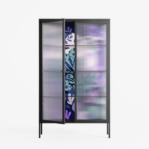 A Bridge Across Time 3 - Cabinet - Nick Liefhebber - Antracite - Reeded glass