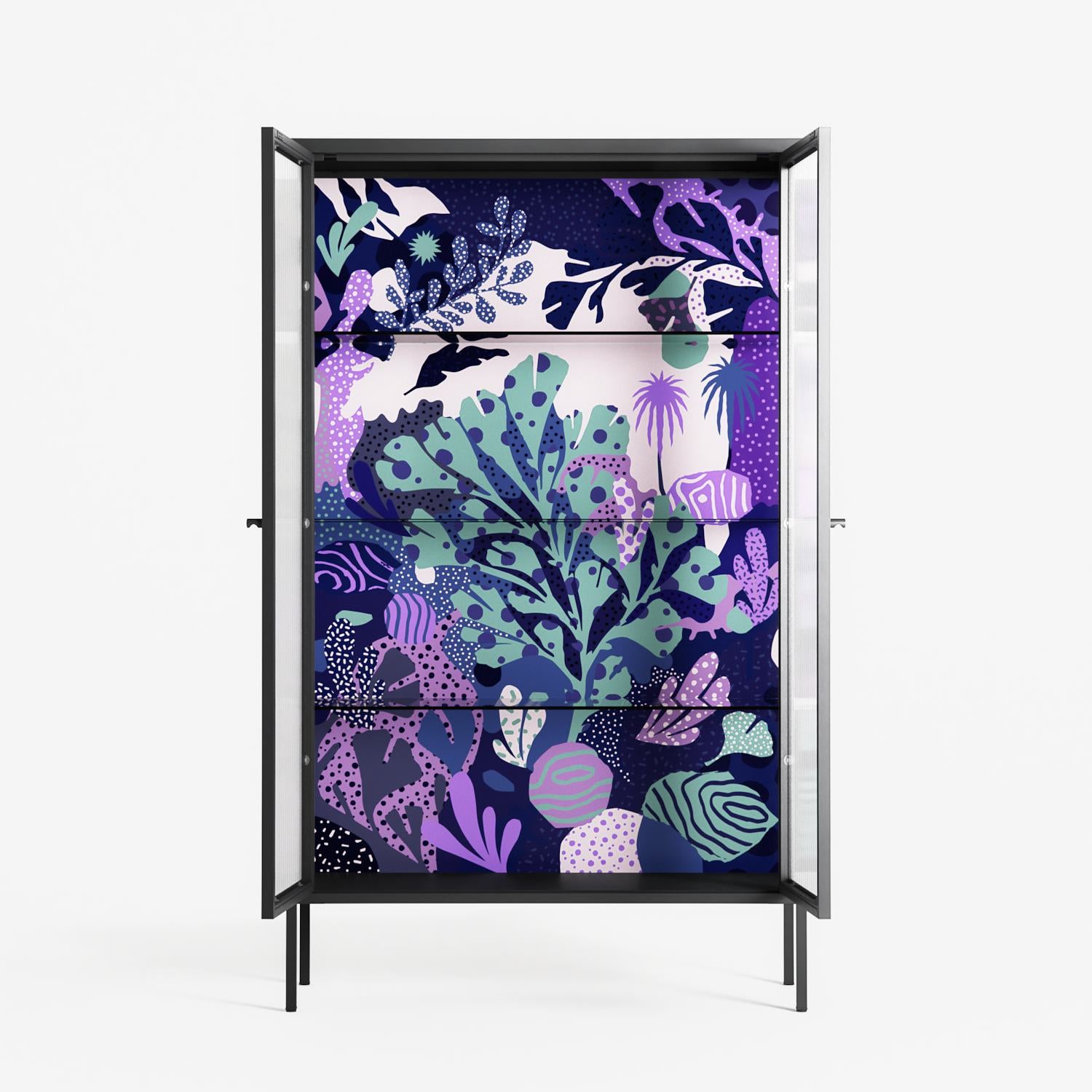 A Bridge Across Time 3 - Cabinet - Nick Liefhebber - Antracite - Reeded glass