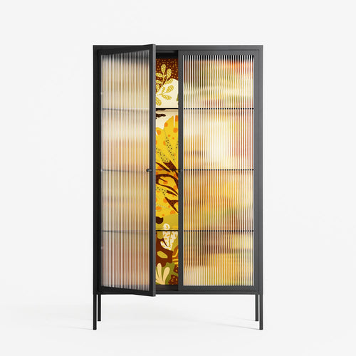 A Bridge Across Time 4 - Cabinet - Nick Liefhebber - Antracite - Reeded glass