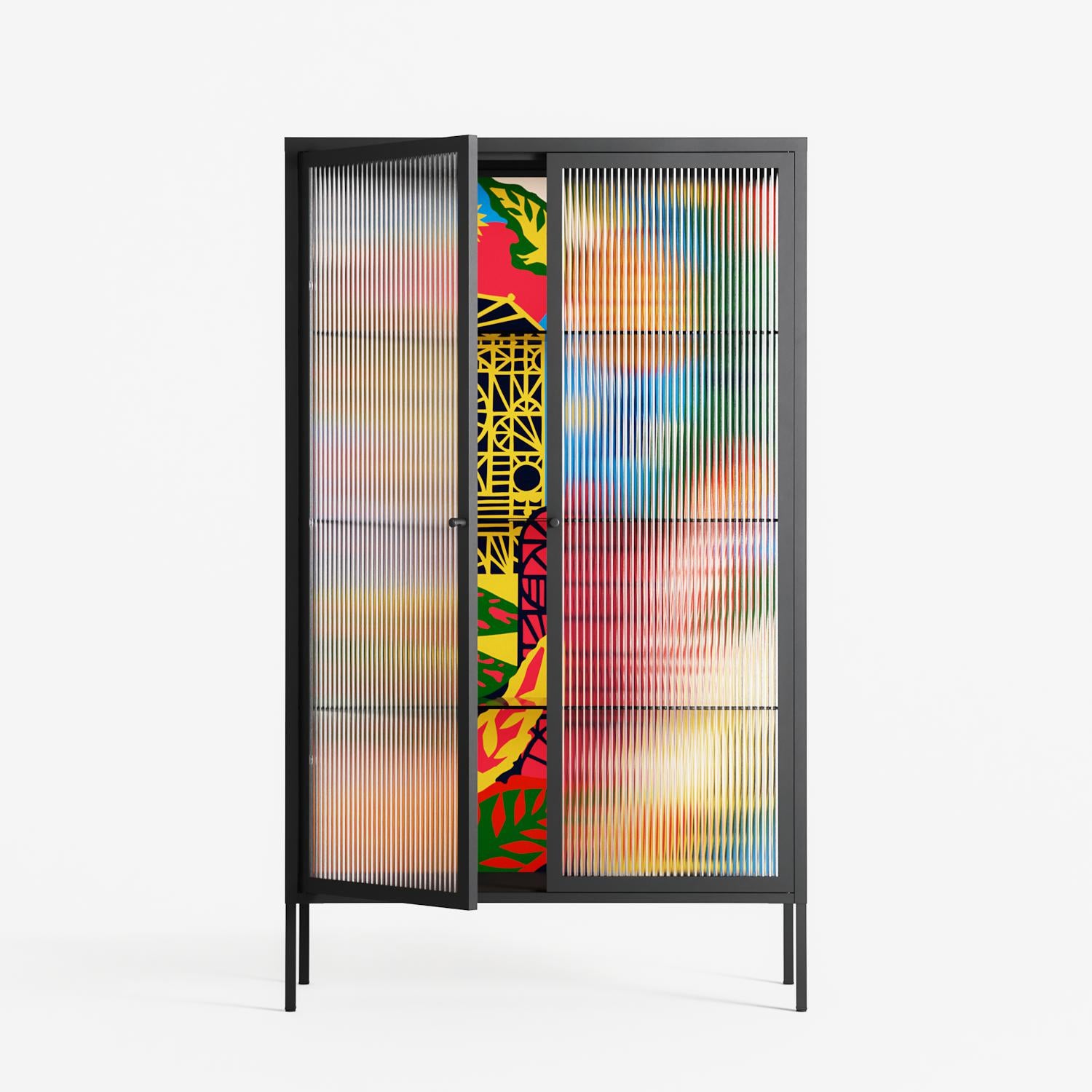 The Towering Hall Full Of Light - Cabinet - Nick Liefhebber - Antracite - Reeded glass