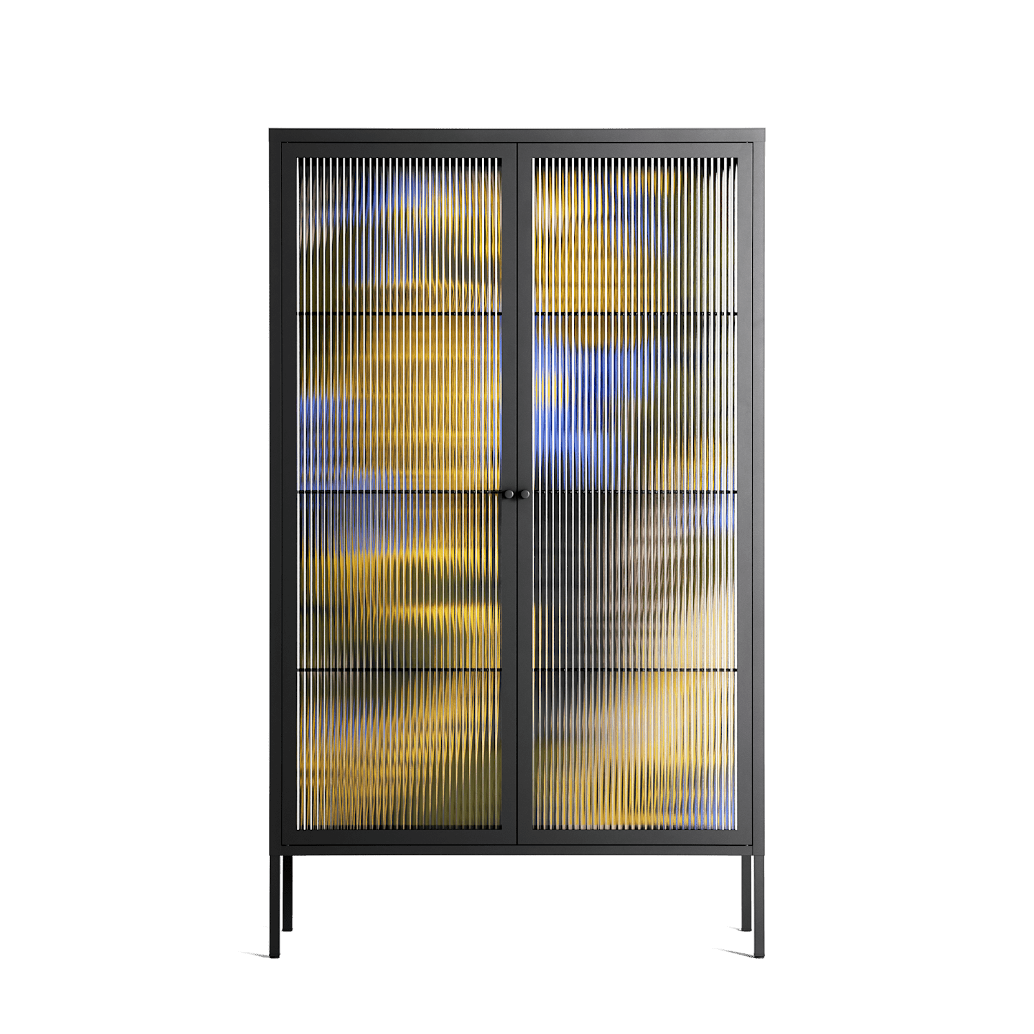 The Towering Hall Full Of Light 2 - Cabinet - Nick Liefhebber - Antracite - Reeded glass