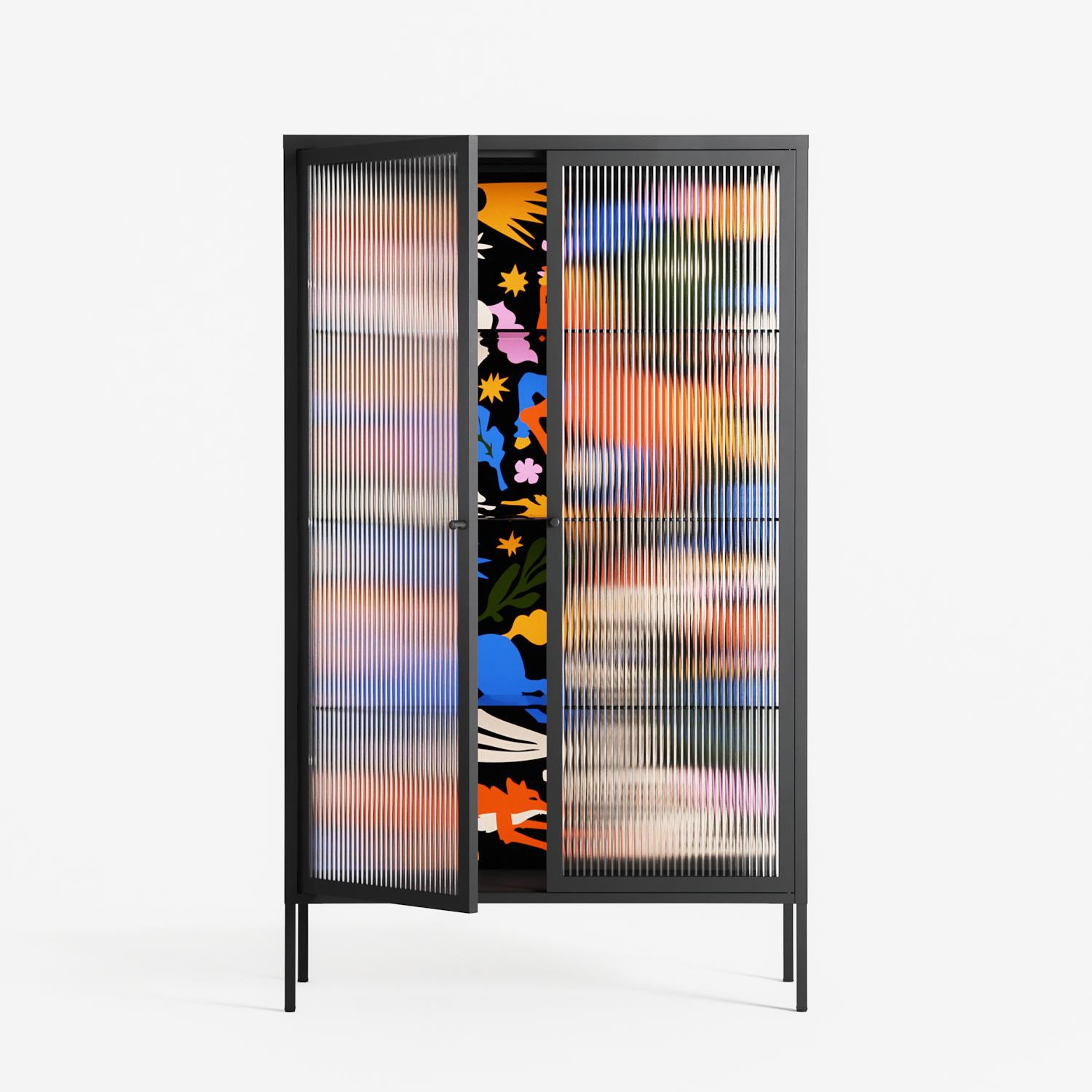 The Secret Herb Garden In The Forest - Cabinet - Nick Liefhebber - Antracite - Reeded glass