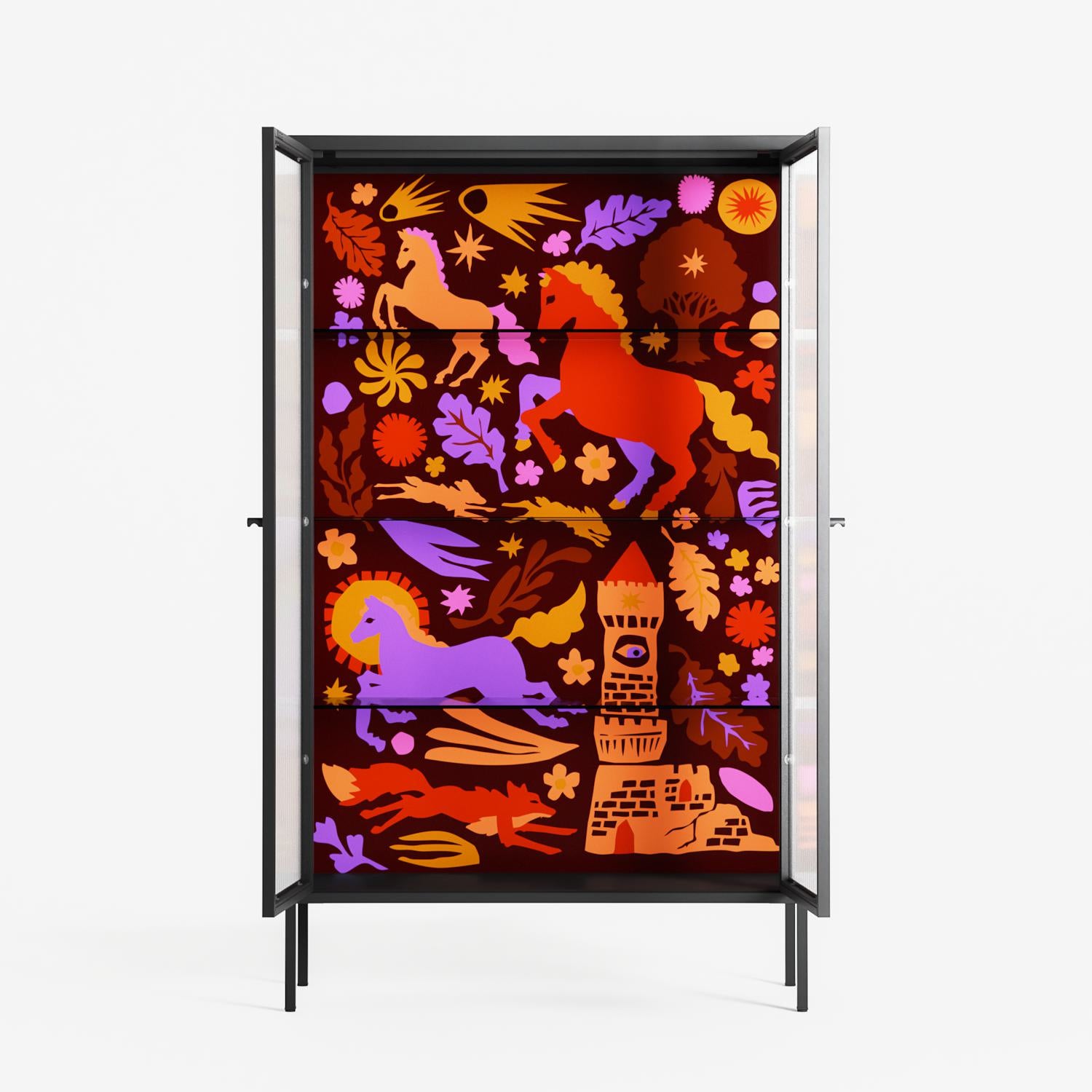 The Secret Herb Garden In The Forest 2 - Cabinet - Nick Liefhebber - Antracite - Reeded glass