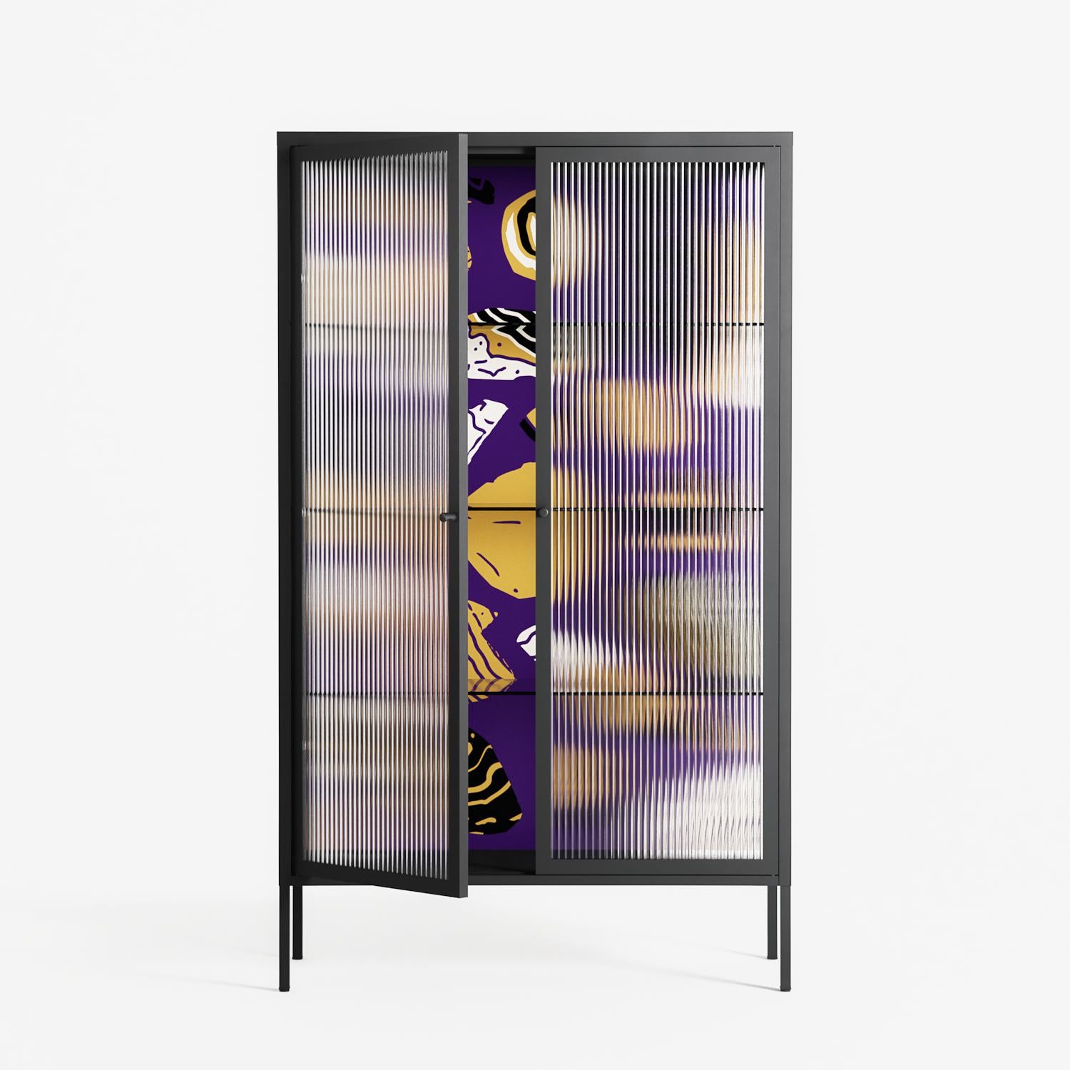 Pebbles - Cabinet - Nick Liefhebber - Antracite - Reeded glass