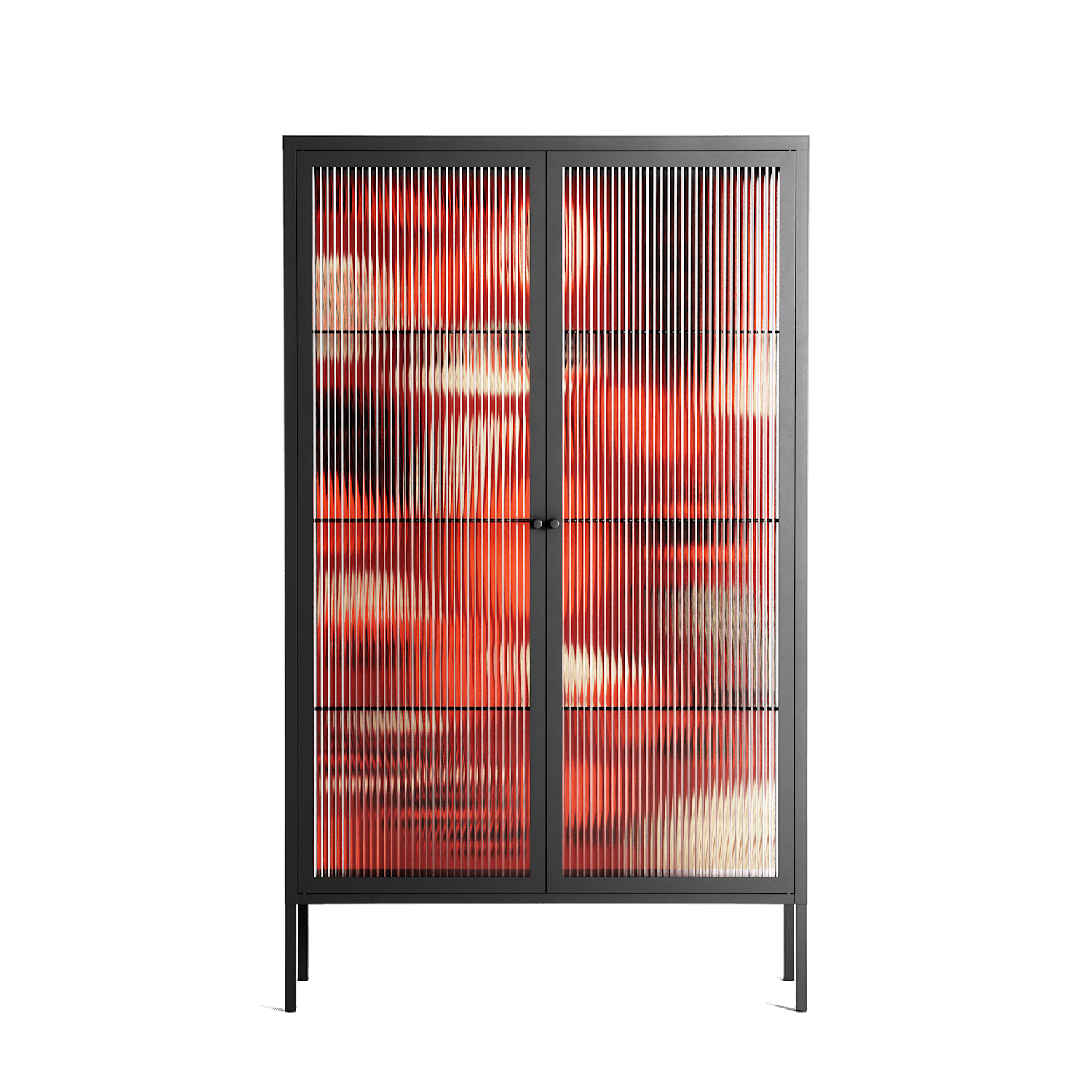 Pebbles 2 - Cabinet - Nick Liefhebber - Antracite - Reeded glass