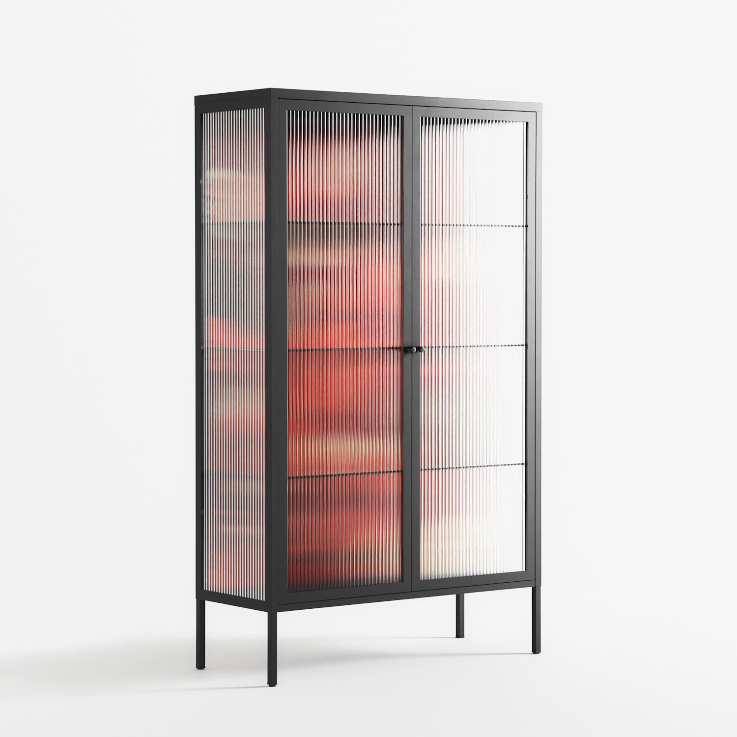 Pebbles 2 - Cabinet - Nick Liefhebber - Antracite - Reeded glass