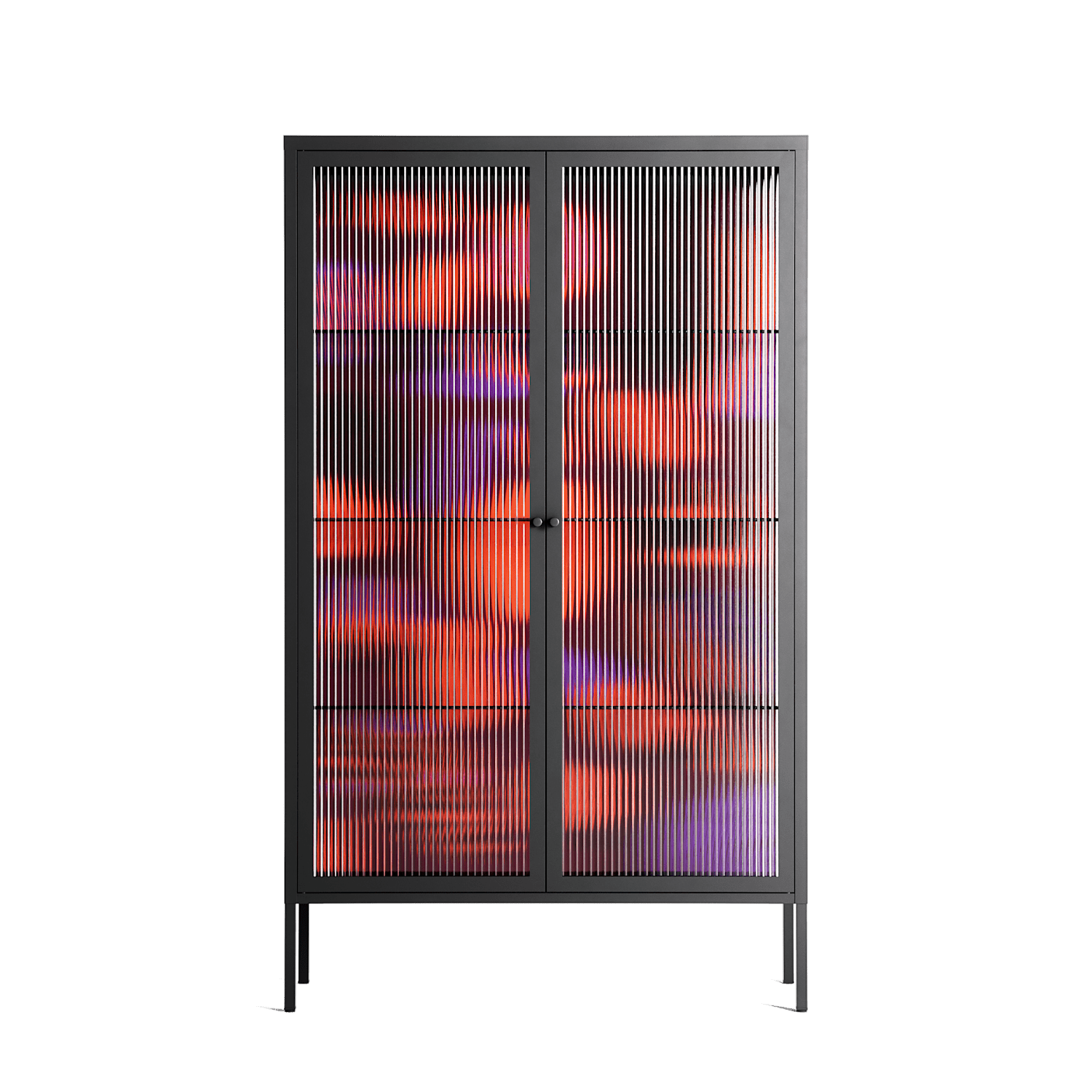 Pebbles 3 - Cabinet - Nick Liefhebber - Antracite - Reeded glass