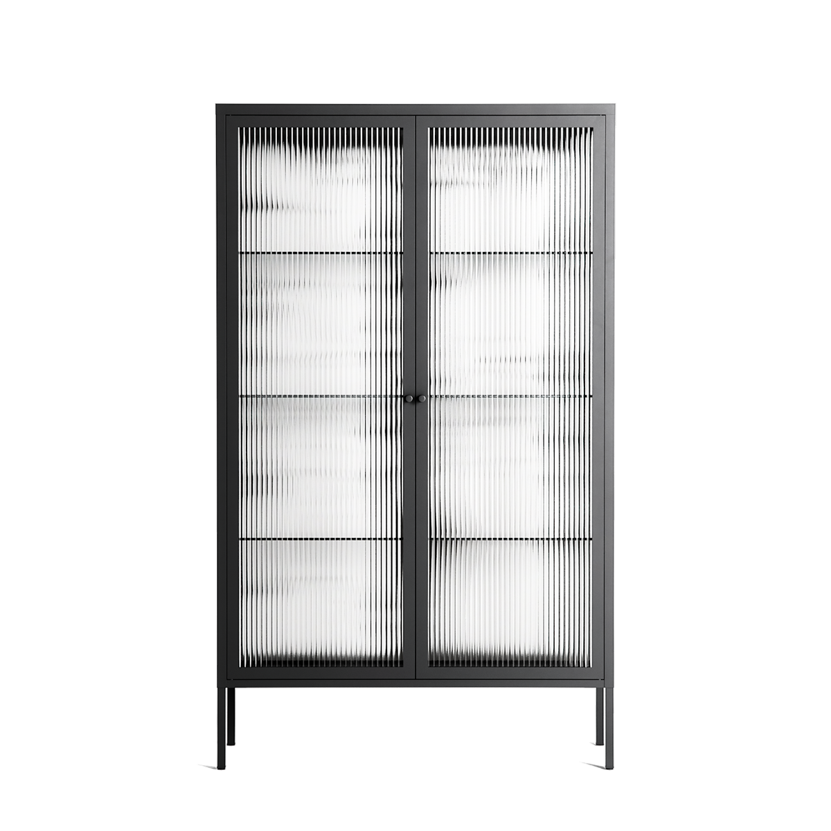 White Flowers - Cabinet - Konrad Blaszczyk - Antracite - Reeded glass
