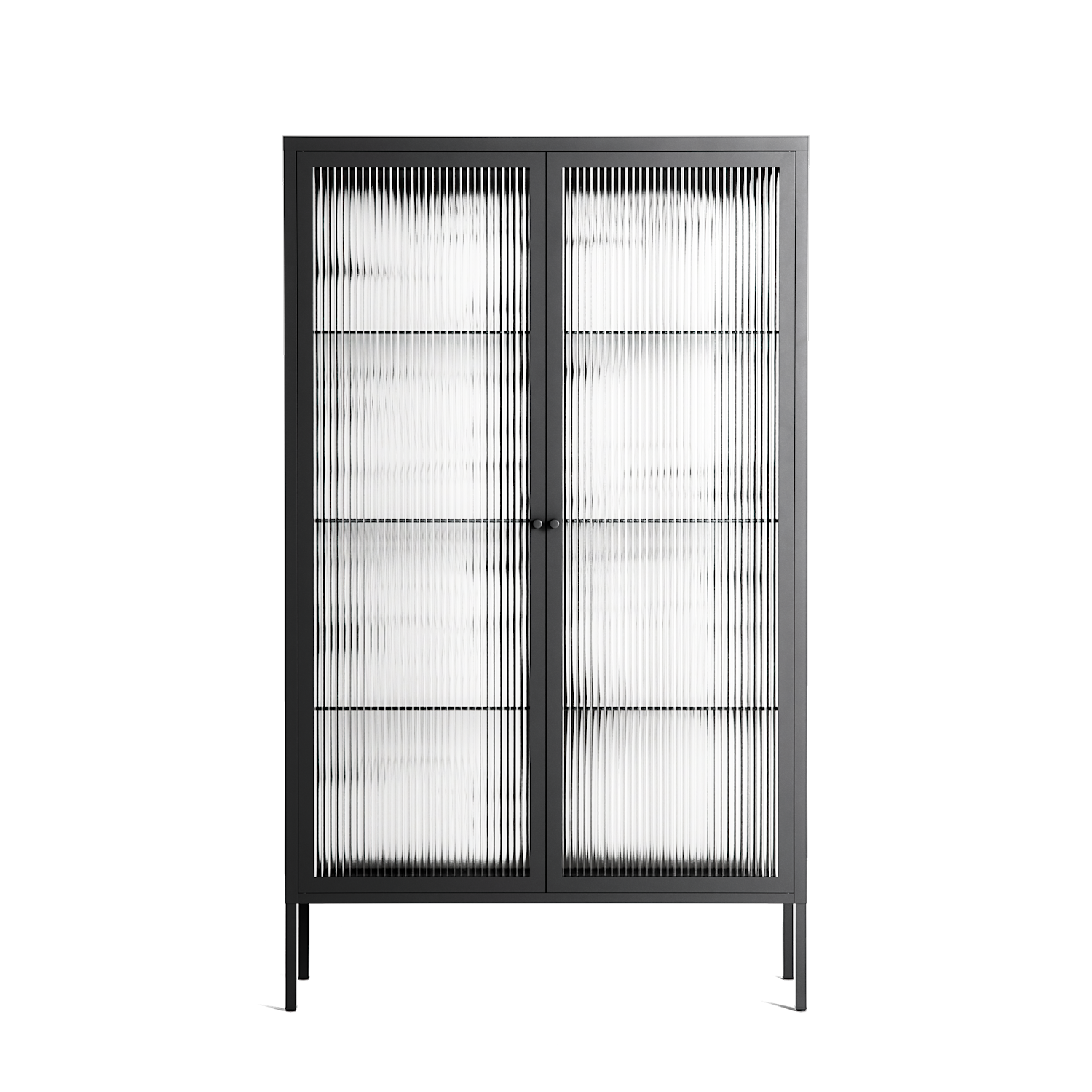 White Flowers - Cabinet - Konrad Blaszczyk - Antracite - Reeded glass