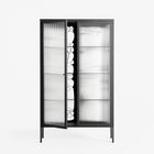 White Flowers - Cabinet - Konrad Blaszczyk - Antracite - Reeded glass