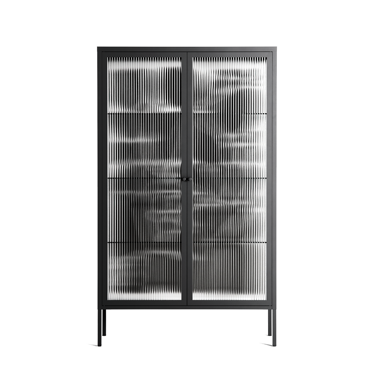 Black Flower - Cabinet - Konrad Blaszczyk - Antracite - Reeded glass