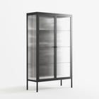 Black Flower - Cabinet - Konrad Blaszczyk - Antracite - Reeded glass