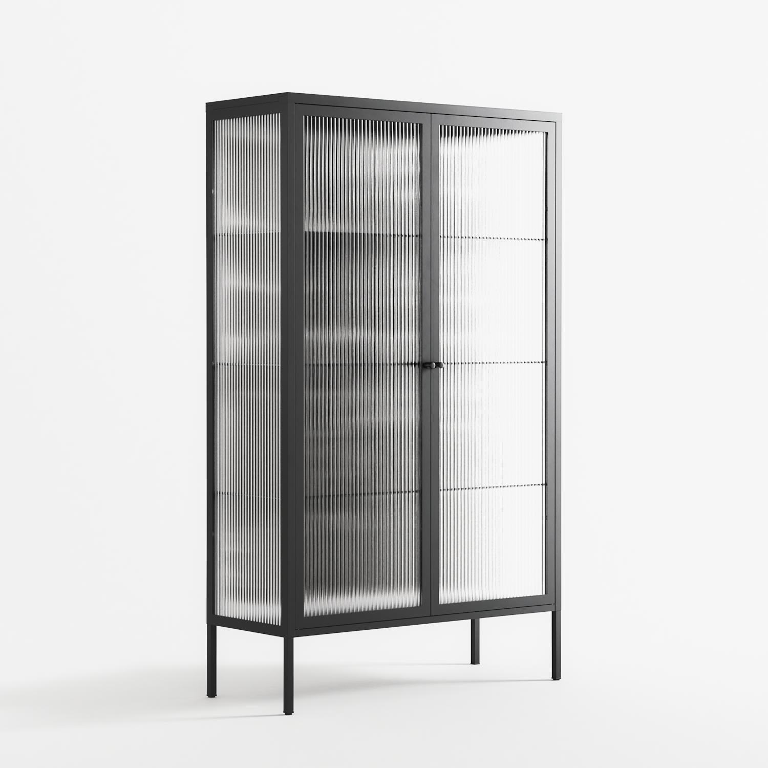 Black Flower - Cabinet - Konrad Blaszczyk - Antracite - Reeded glass