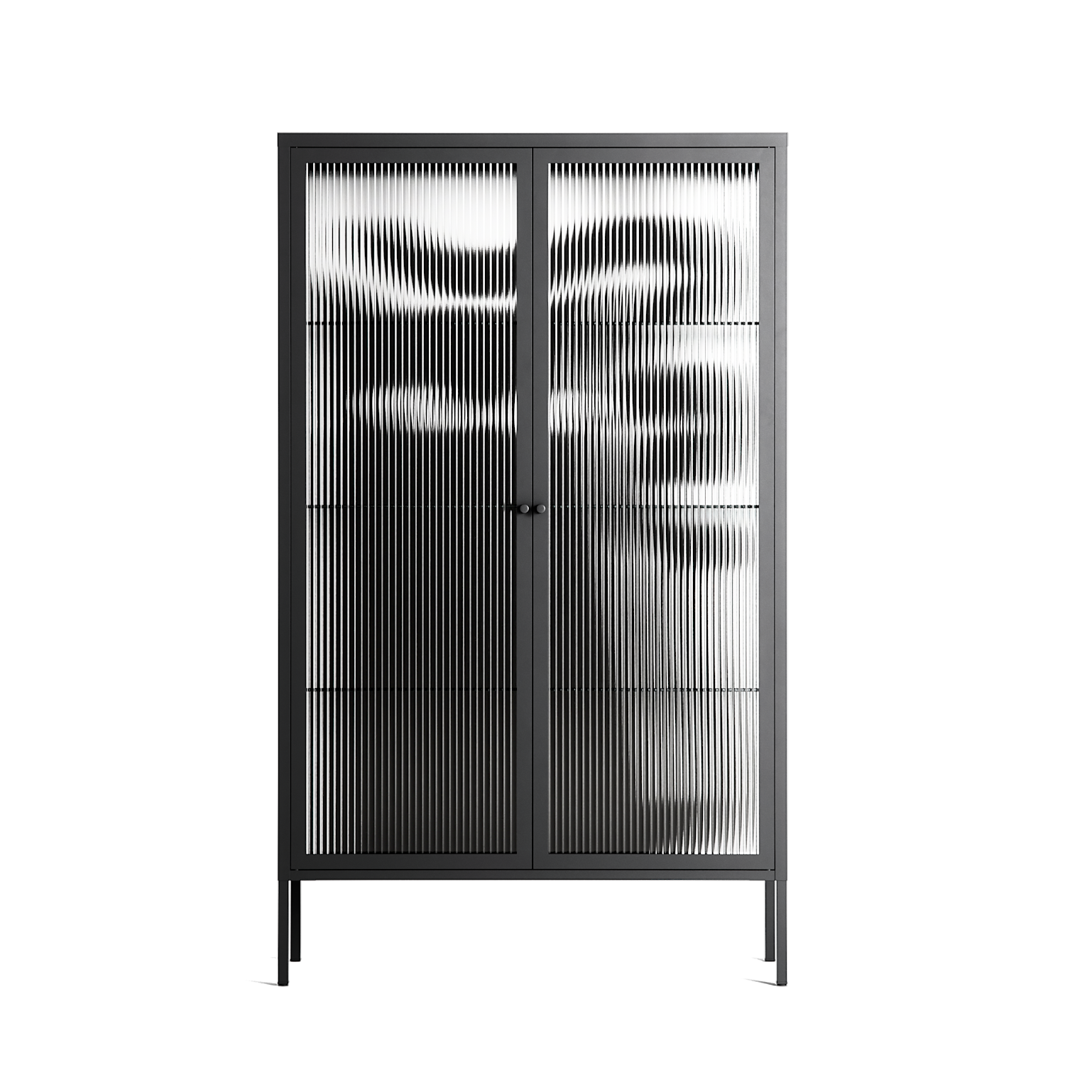 Black Cat - Cabinet - Konrad Blaszczyk - Antracite - Reeded glass