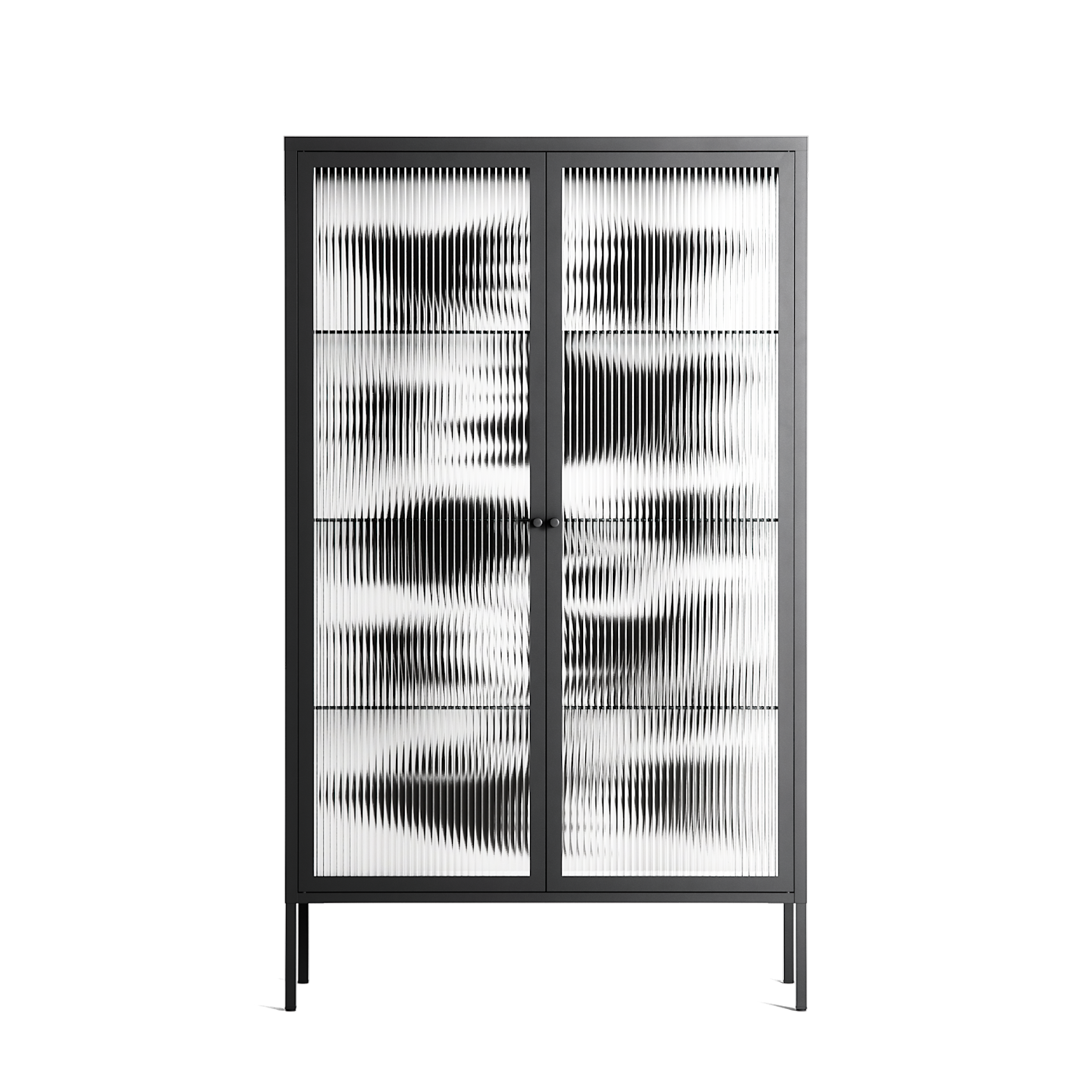 Black Birds - Cabinet - Konrad Blaszczyk - Antracite - Reeded glass