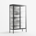 Black Birds - Cabinet - Konrad Blaszczyk - Antracite - Reeded glass
