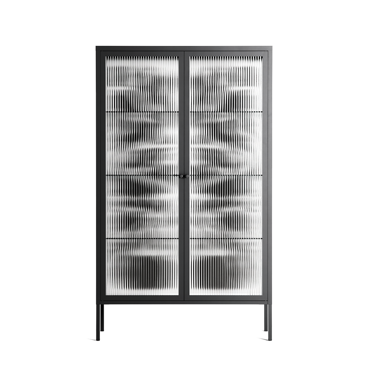 Black Potted Plant - Cabinet - Konrad Blaszczyk - Antracite - Reeded glass