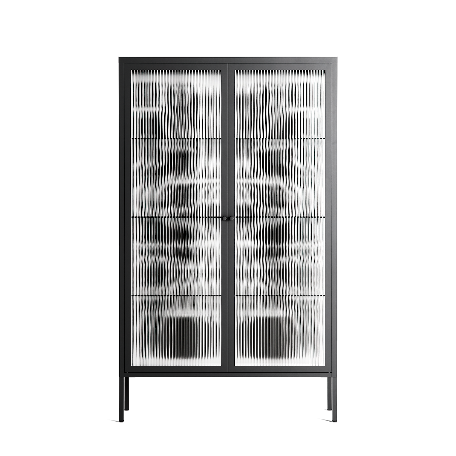 Black Potted Plant - Cabinet - Konrad Blaszczyk - Antracite - Reeded glass