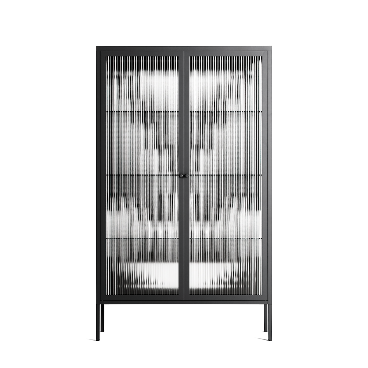 White Fern - Cabinet - Konrad Blaszczyk - Antracite - Reeded glass
