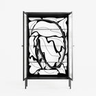 White Potted Plant - Cabinet - Konrad Blaszczyk - Antracite - Reeded glass