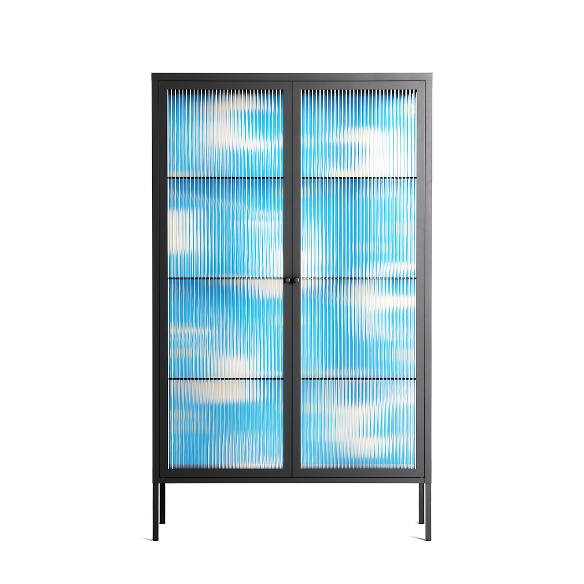 Birds B - Cabinet - Heather Zhou - Antracite - Reeded glass