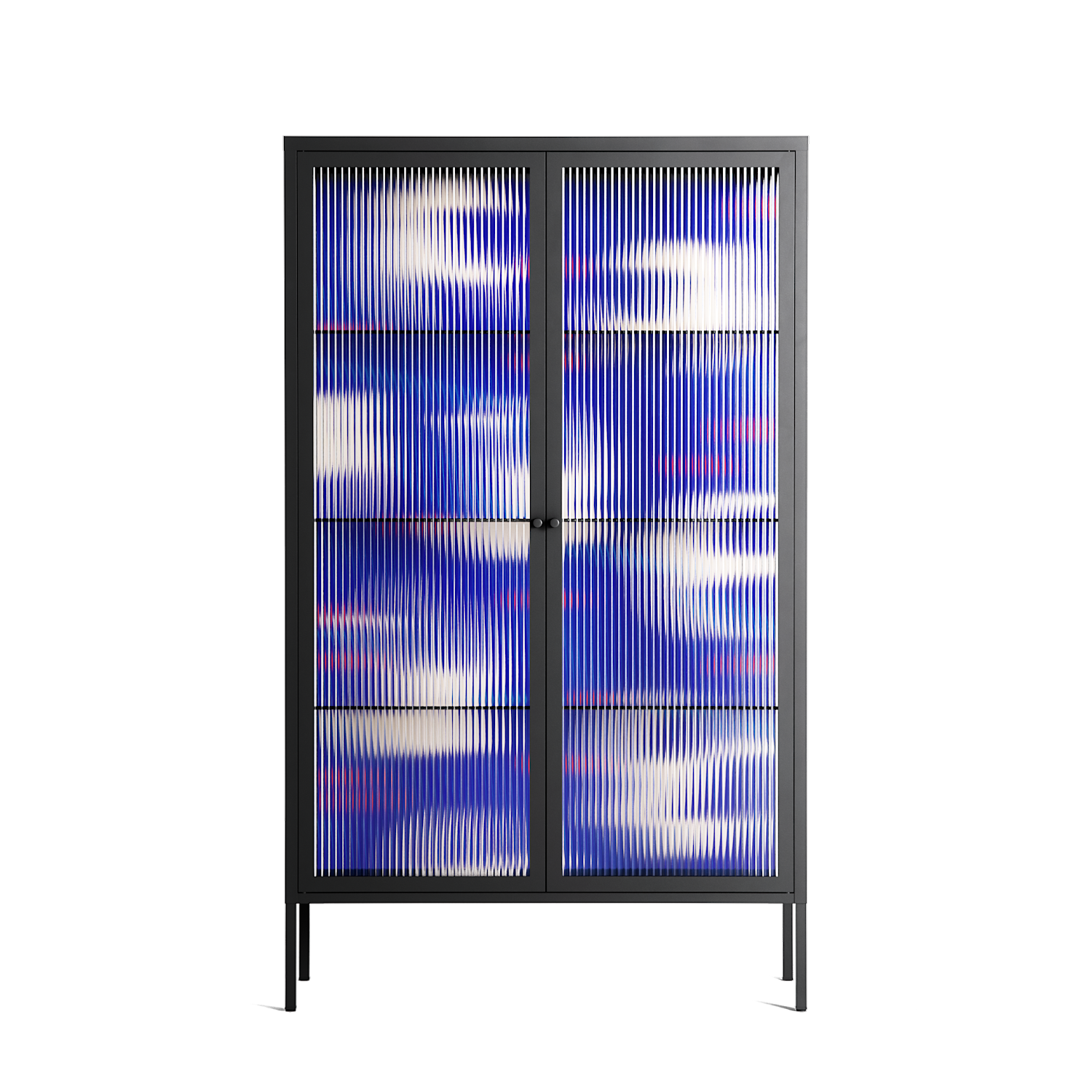 Birds A - Cabinet - Heather Zhou - Antracite - Reeded glass