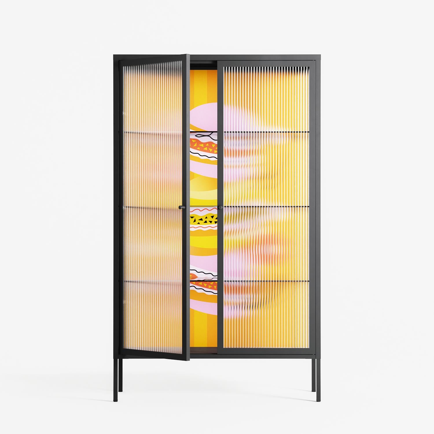 Cake - Cabinet - Heather Zhou - Antracite - Reeded glass