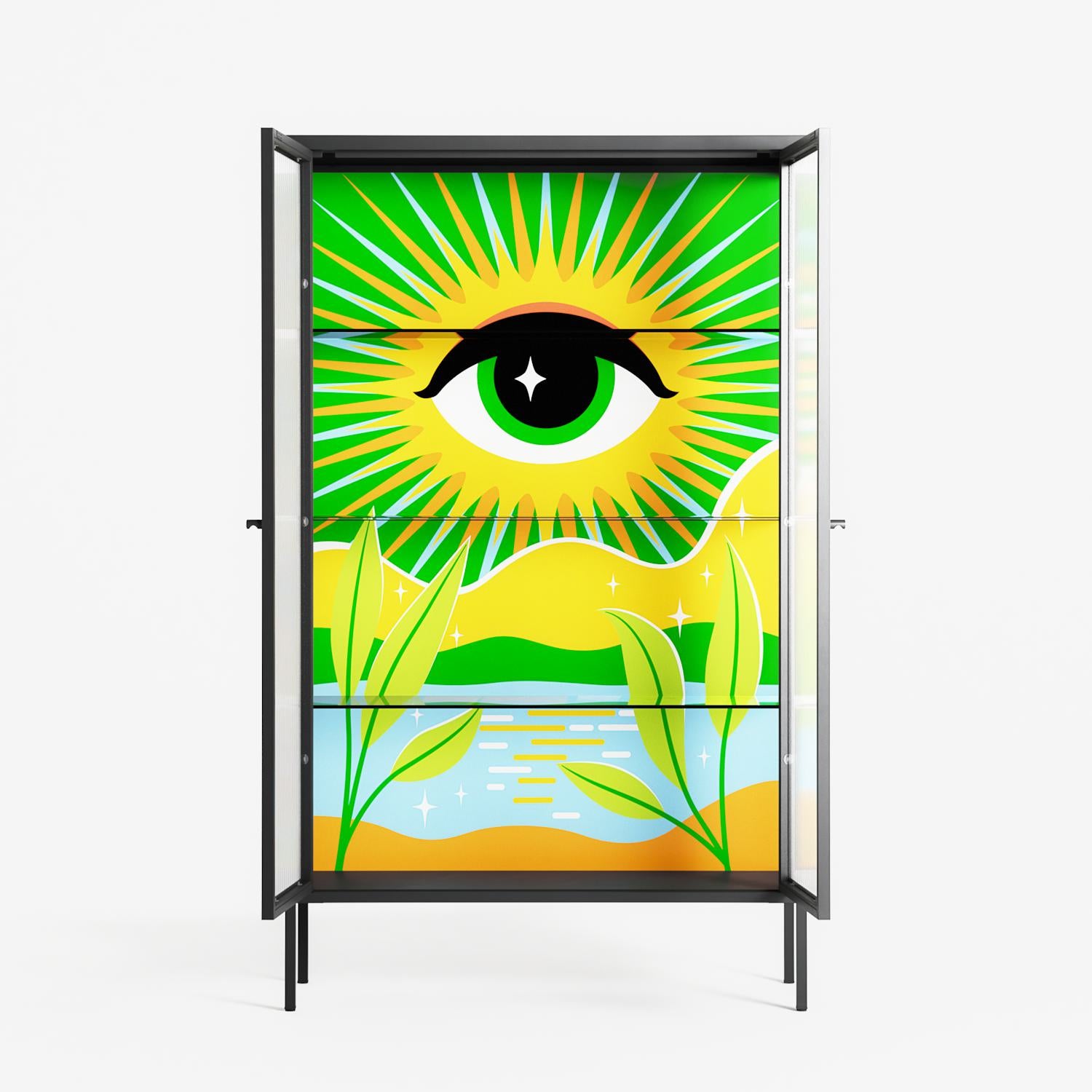 Curiosity - Cabinet - Heather Zhou - Antracite - Reeded glass