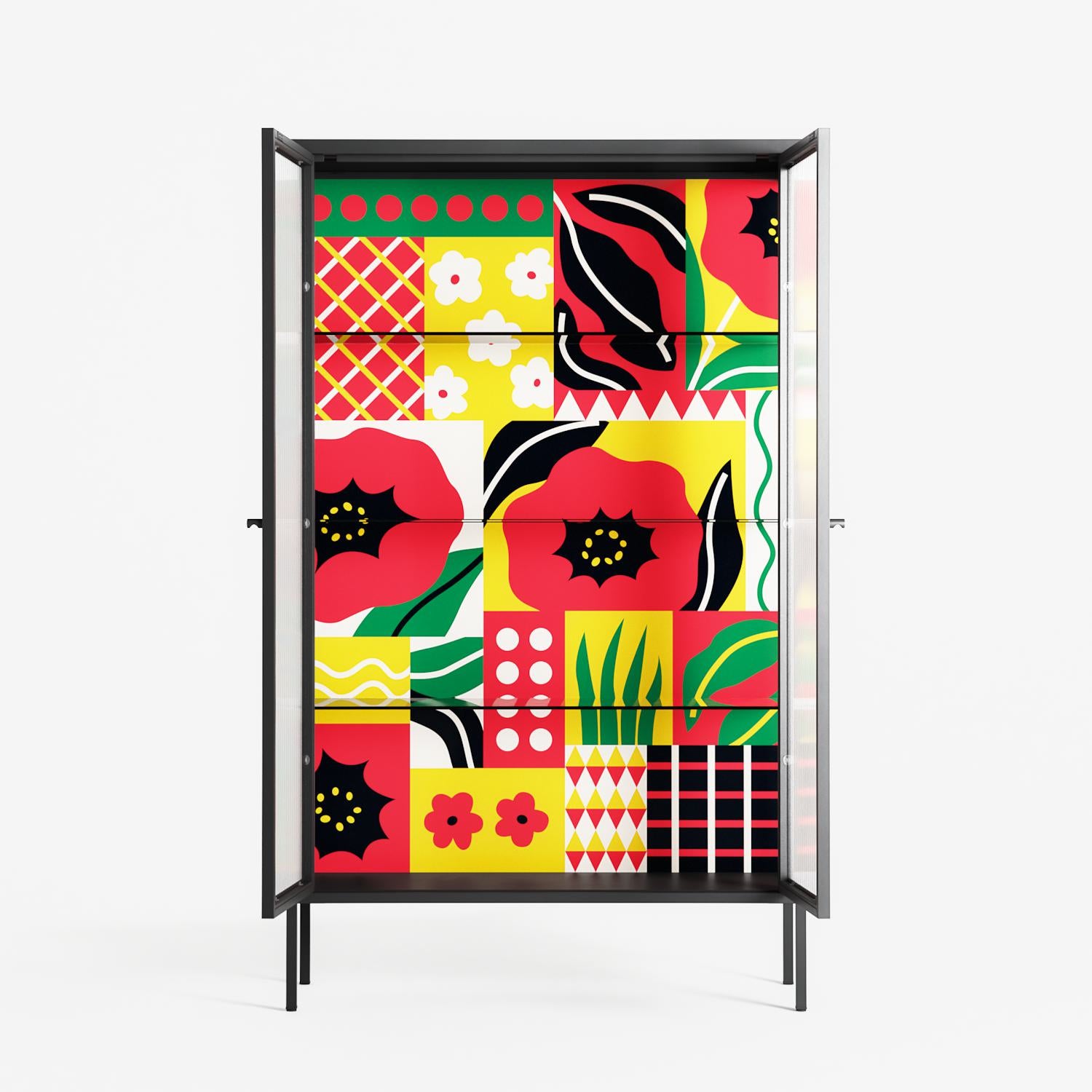 Flower C - Cabinet - Heather Zhou - Antracite - Reeded glass