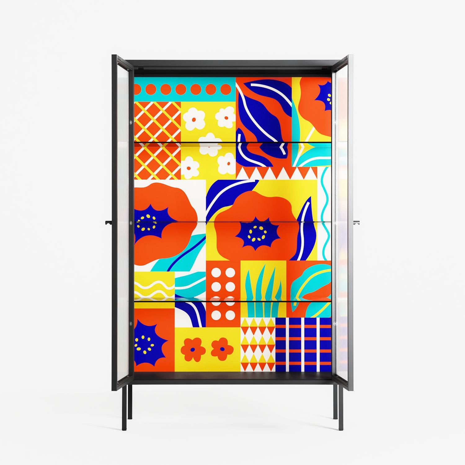 Flower A - Cabinet - Heather Zhou - Antracite - Reeded glass