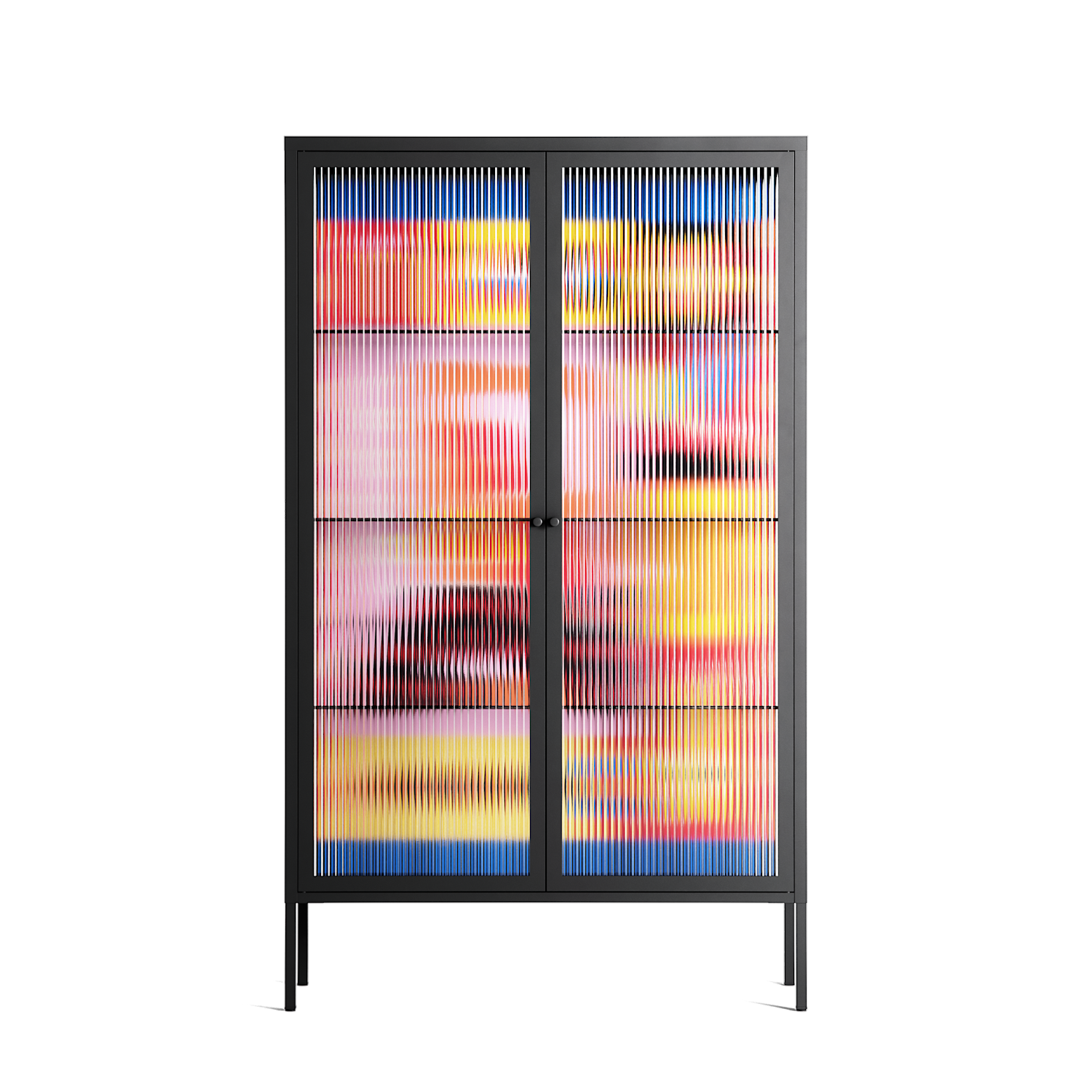 Yoga - Cabinet - Heather Zhou - Antracite - Reeded glass