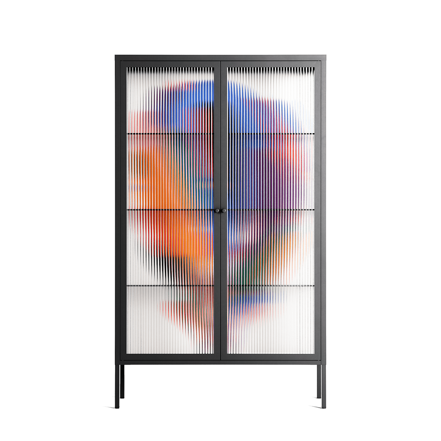 Balloons - Cabinet - Vratislav Pecka - Antracite - Reeded glass