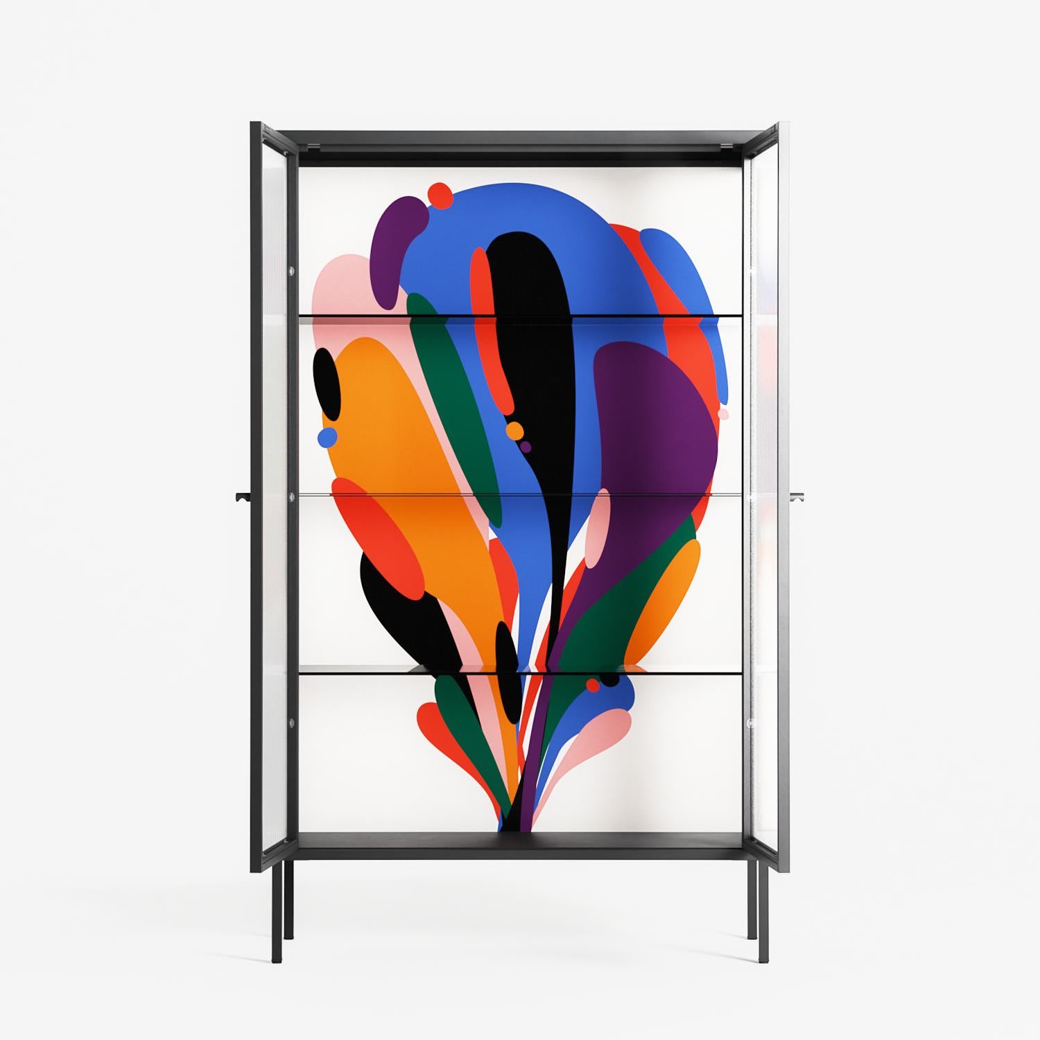 Balloons - Cabinet - Vratislav Pecka - Antracite - Reeded glass