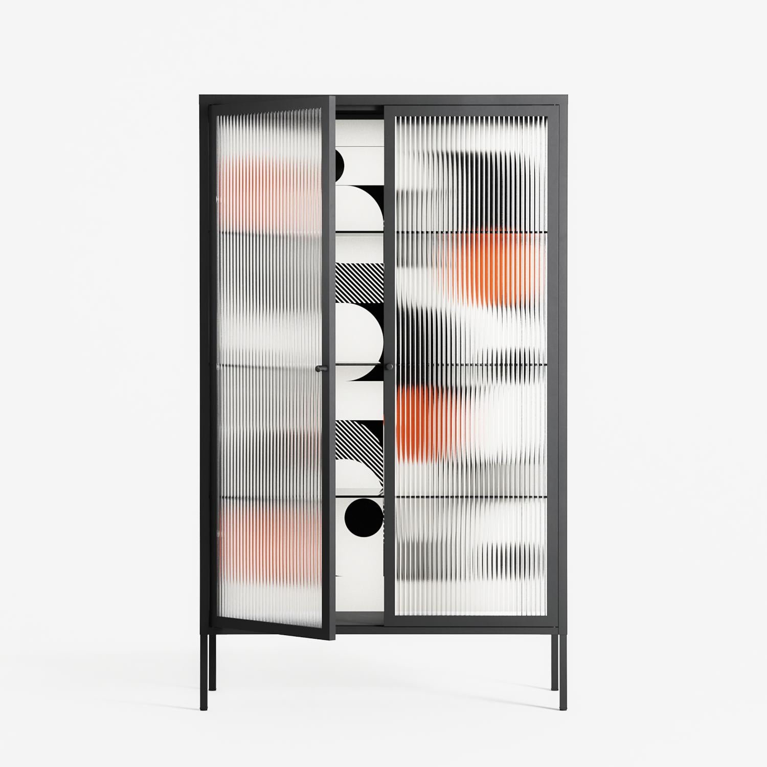 Conserto - Cabinet - Vratislav Pecka - Antracite - Reeded glass