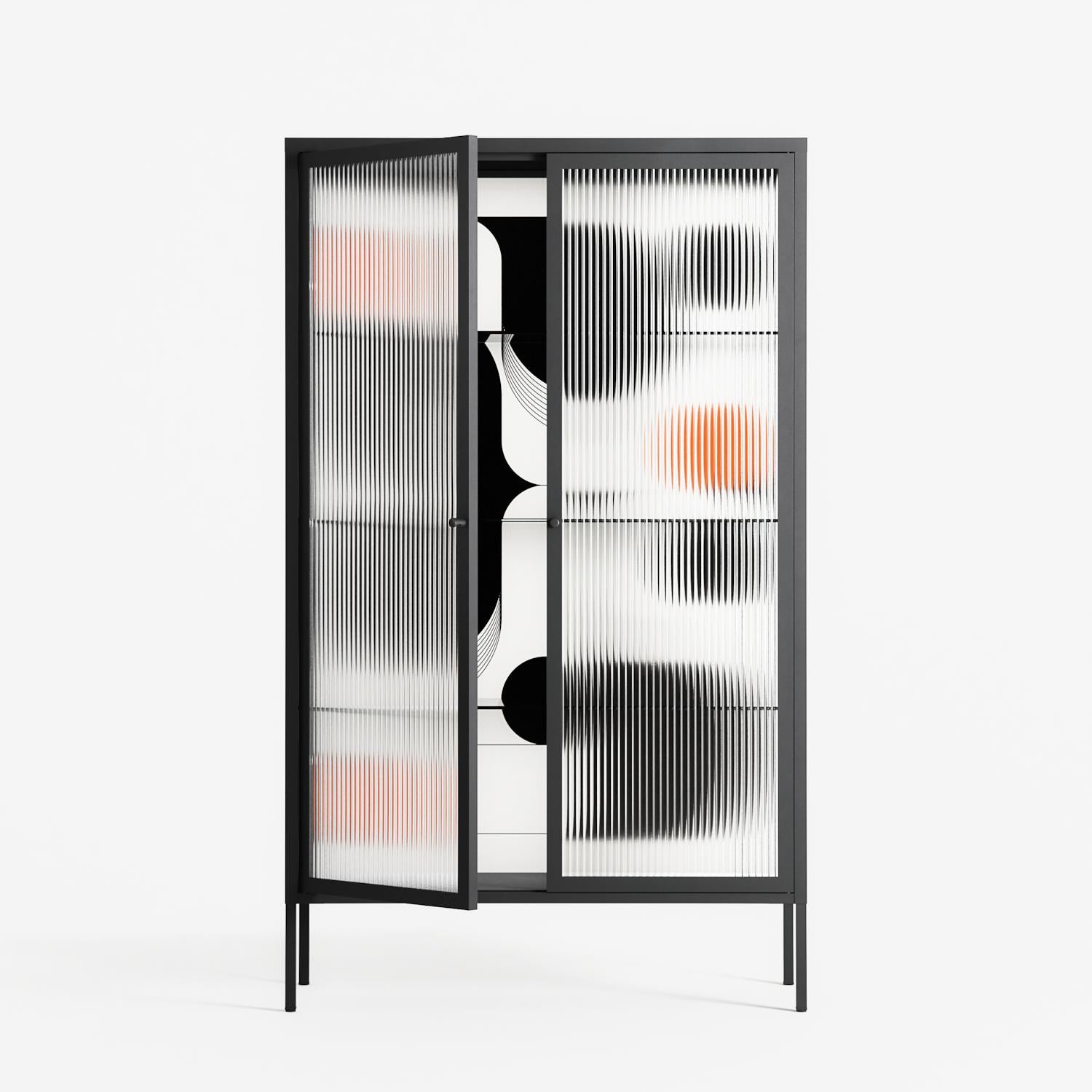 Conserto2 - Cabinet - Vratislav Pecka - Antracite - Reeded glass