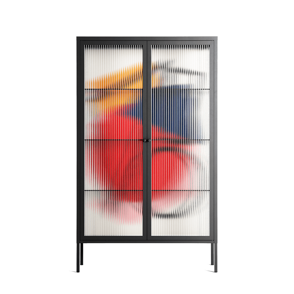 Fuerte - Cabinet - Vratislav Pecka - Antracite - Reeded glass
