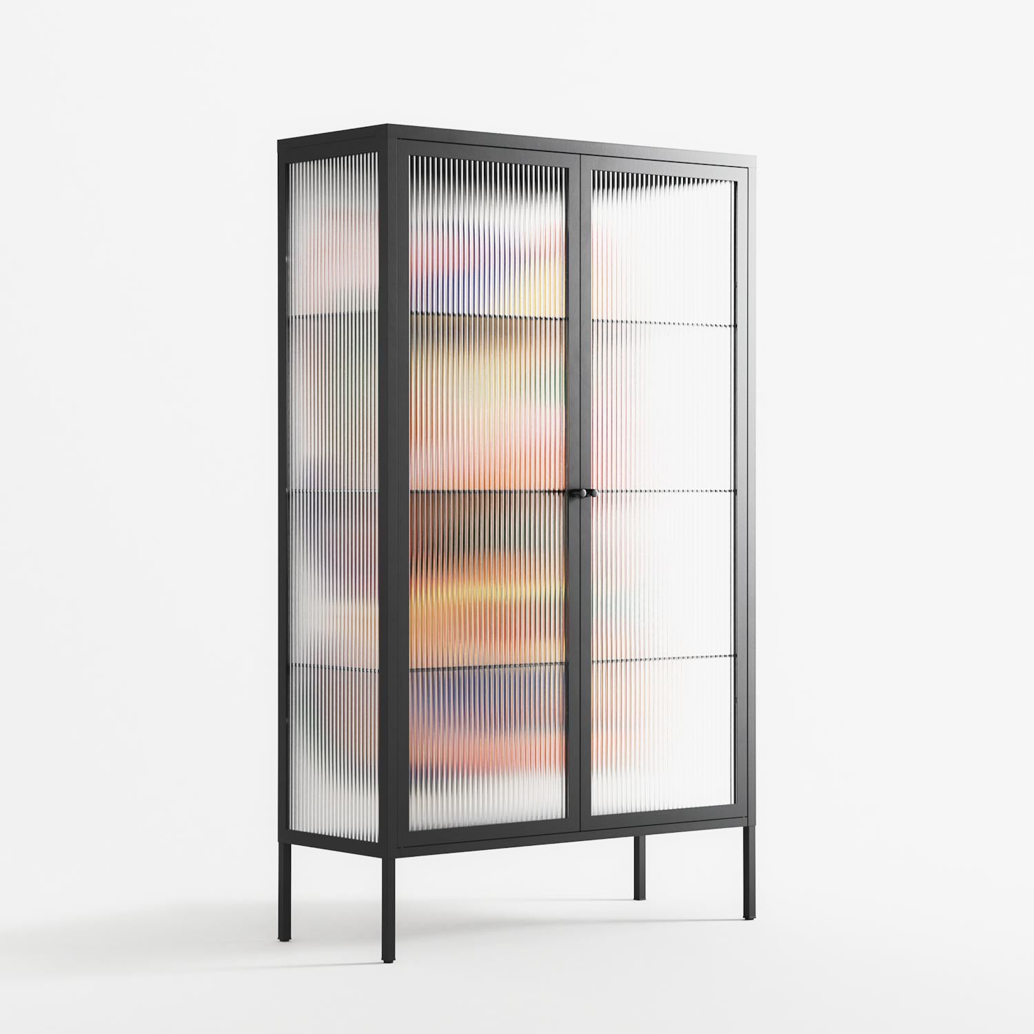 Gloss - Cabinet - Vratislav Pecka - Antracite - Reeded glass
