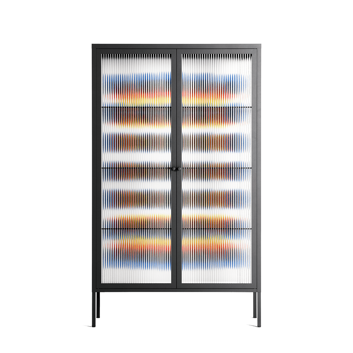 Perspektiva - Cabinet - Vratislav Pecka - Antracite - Reeded glass